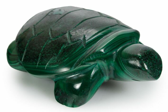 Flowery Malachite Turtle Carving - DR Congo #349317